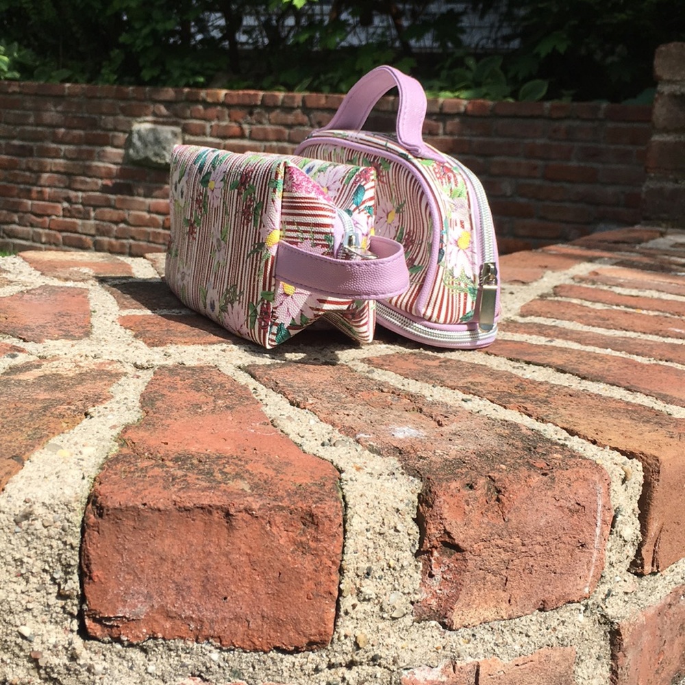 Makeup Bag Set Floral and Purple